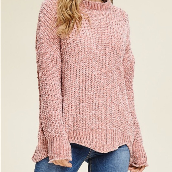 DEVI SOFT chenille hem sweater top - Picture 4 of 6